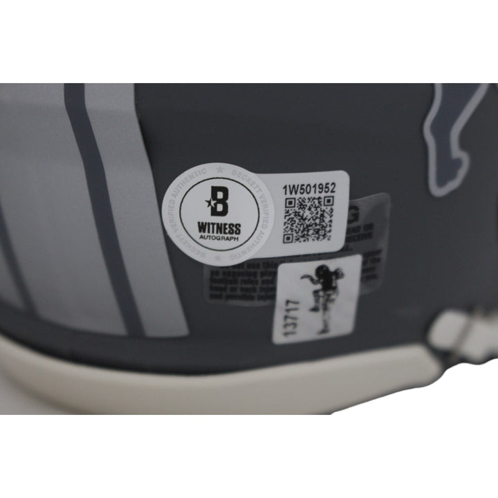 Jameson Williams Signed Detroit Lions Slate Mini Helmet Beckett 44939