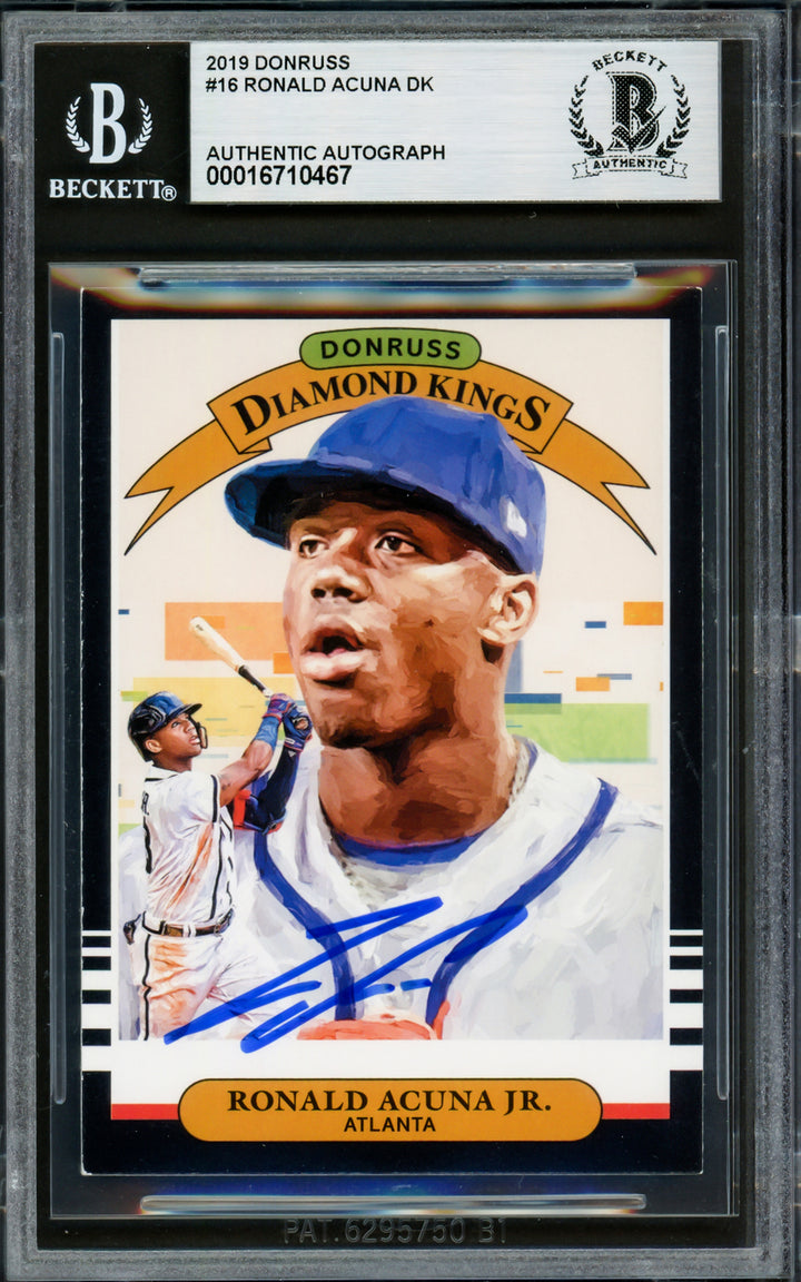 Ronald Acuna Jr. Auto 2019 Donruss Diamond Kings Card 16 Braves Beckett 16710467