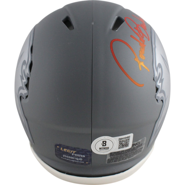 Ronde Barber Autographed Tampa Bay Buccaneers Slate Mini Helmet Beckett 49219