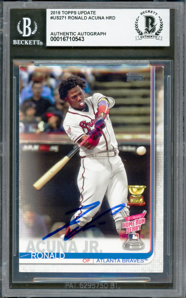 Ronald Acuna Jr. Signed 2019 Topps Update Card US271 Braves Beckett #16710543