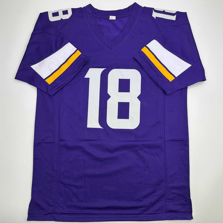 Autographed/Signed JUSTIN JEFFERSON Minnesota Purple Football Jersey JSA COA