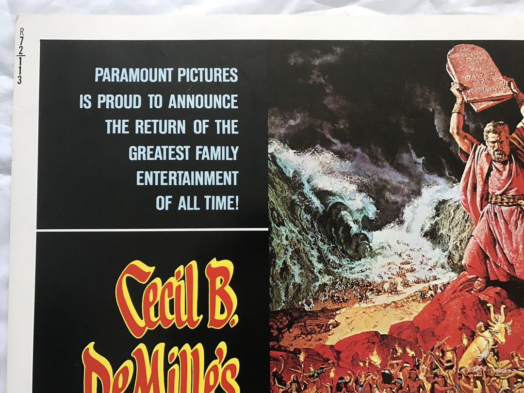 "The Ten CoMMAndments" 1956 Original Movie Poster 1st Issue 22x28 Heston