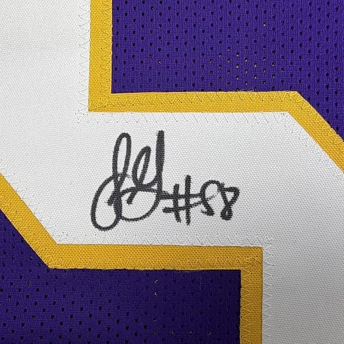 Framed Autographed Jonathan Greenard Minnesota Purple Retro Jersey BAS COA