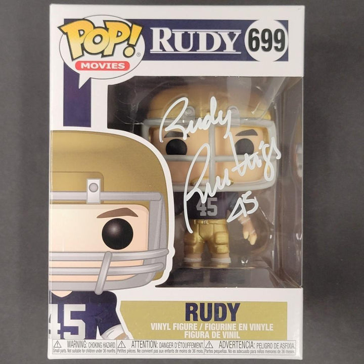 Rudy Ruettiger signed Rudy Funko Pop Notre Dame ~ BAS Beckett Witness Holo