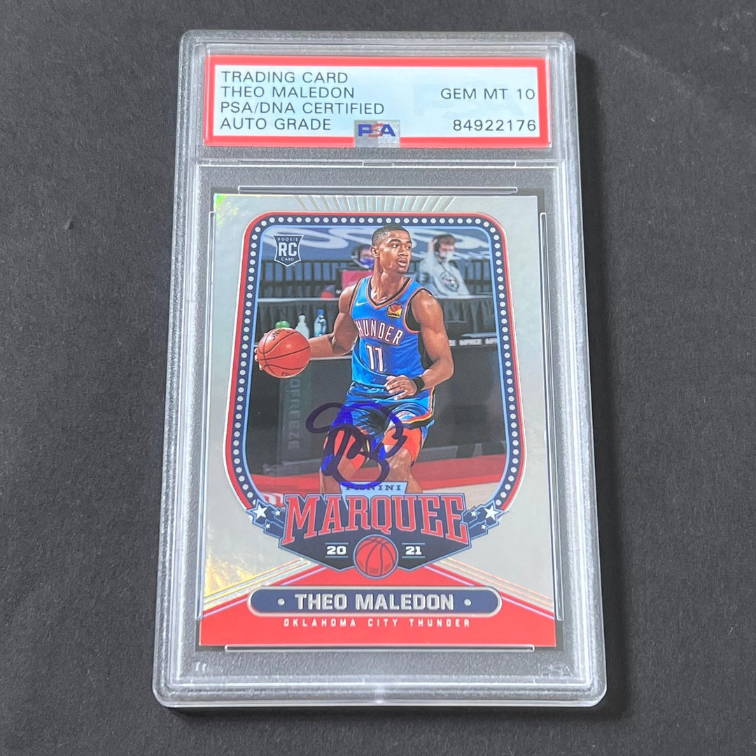 2020-21 Panini Marquee #270 Theo Maledon Signed Card AUTO 10 PSA Slabbed RC Thun