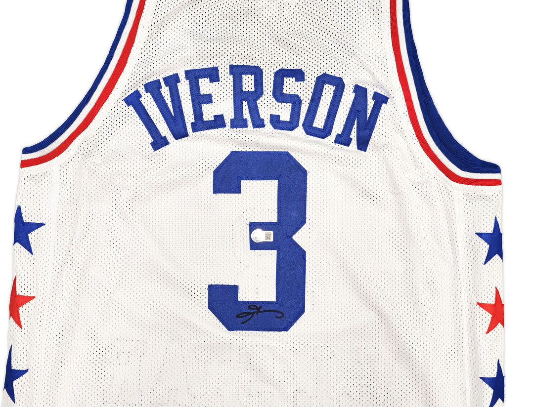 Philadelphia 76ers Allen Iverson Signed White All Star Jersey Beckett Wit