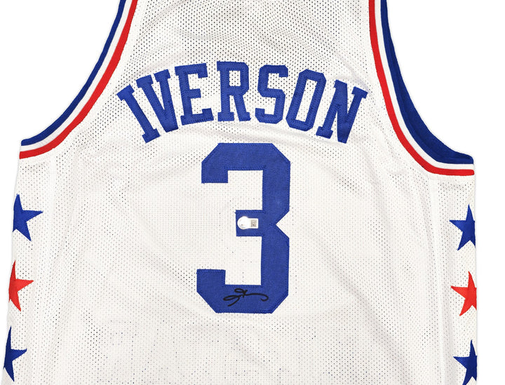 Philadelphia 76ers Allen Iverson Signed White All Star Jersey Beckett Wit