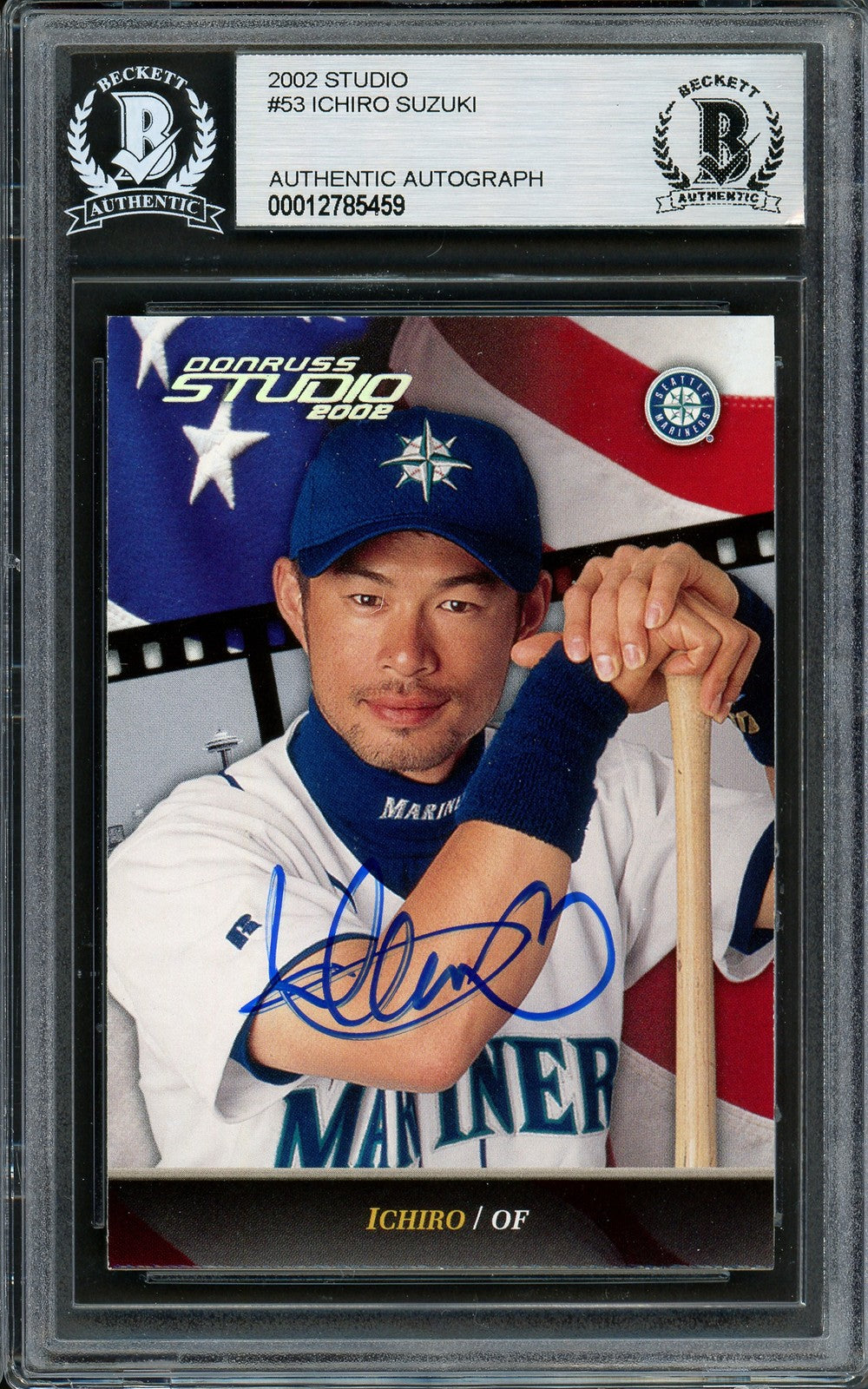 Ichiro Suzuki Signed 2002 Donruss Studio Card 53 Seattle Mariners Beckett