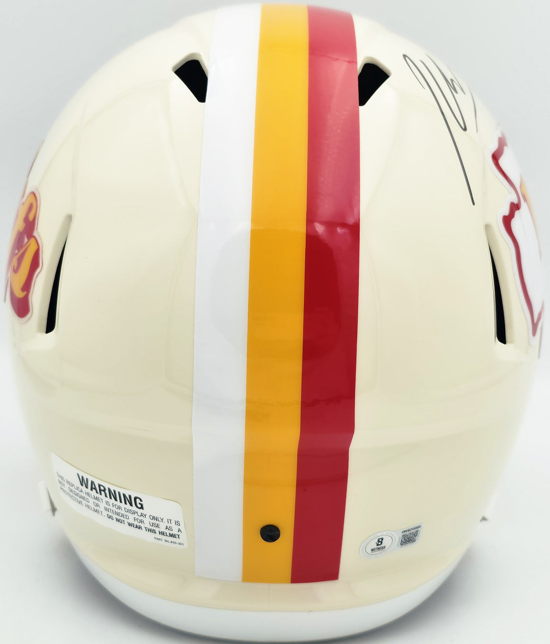 Kenneth Walker III Auto Chiefs Cream Full Sz Retro Speed Rep Helmet Beckett Wit