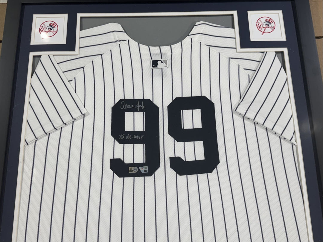 Aaron Judge Signed Framed Yankees Nike Jersey 25 AL MVP Auto Fanatics Mlb Coa