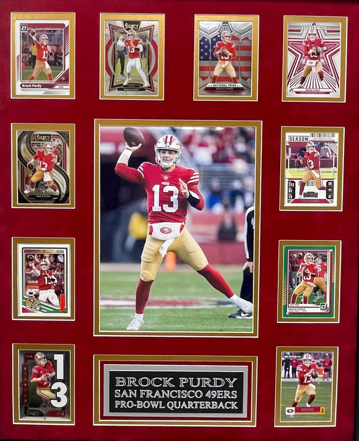 Brock Purdy 10-Card Custom Display Frame San Francisco 49ers