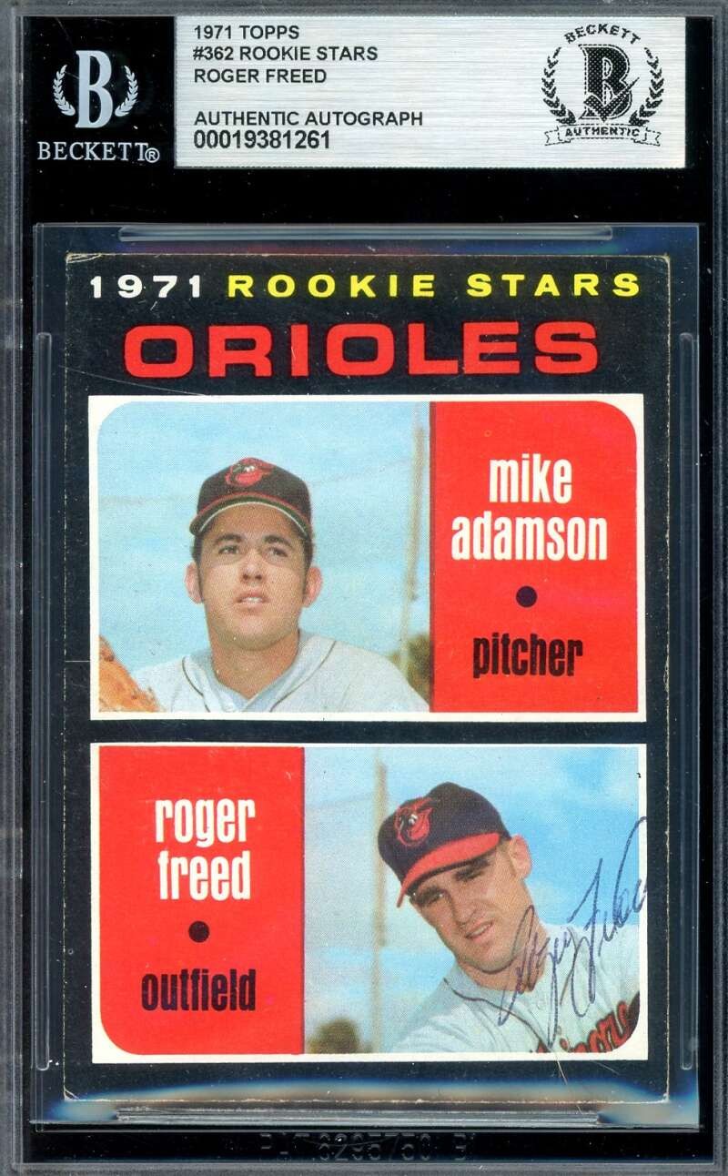 Roger Freed Beckett BAS Signed 1971 Topps Rookie Stars Autograph