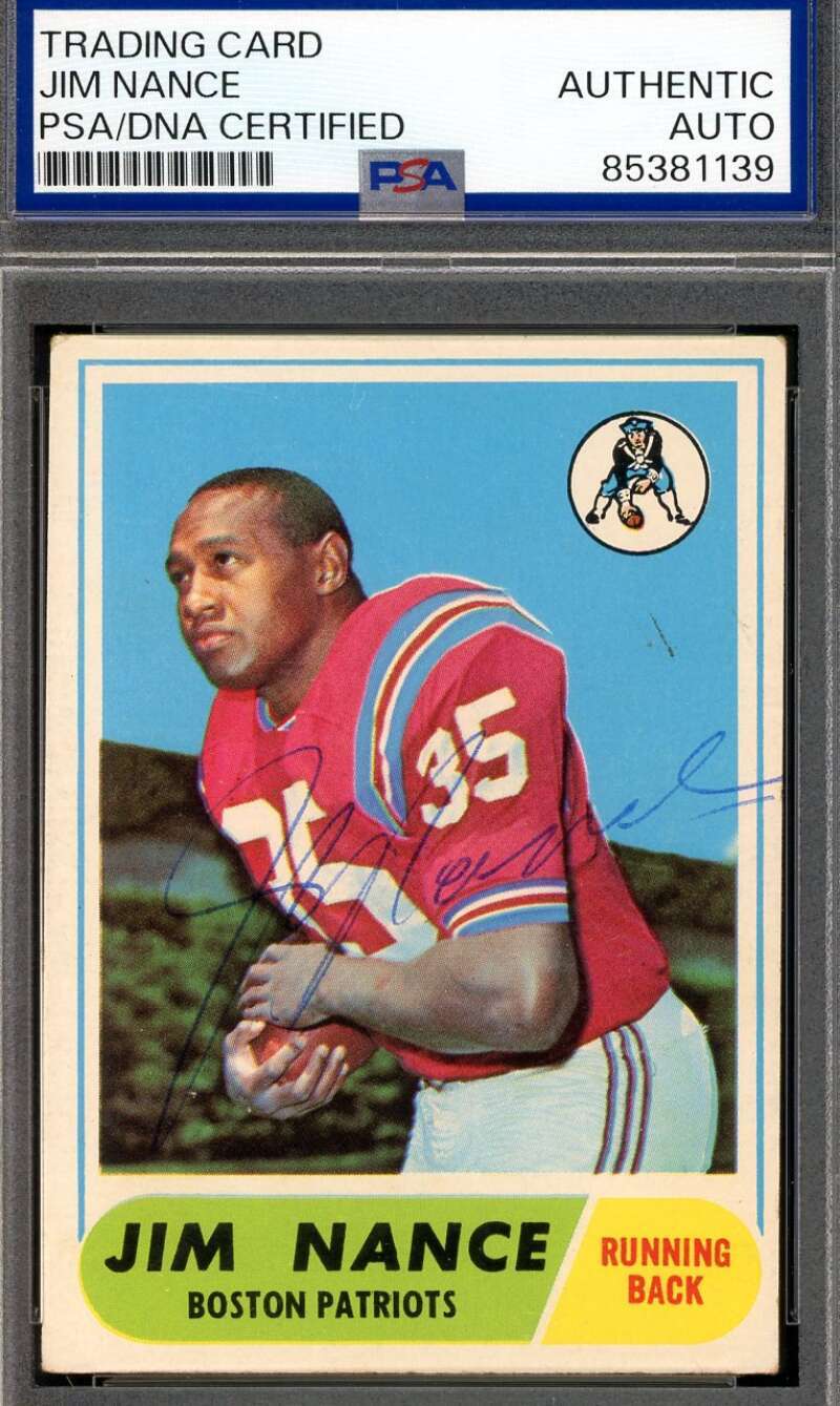 Jim Nance PSA DNA Vintage Signed 1968 Topps Rookie Autograph
