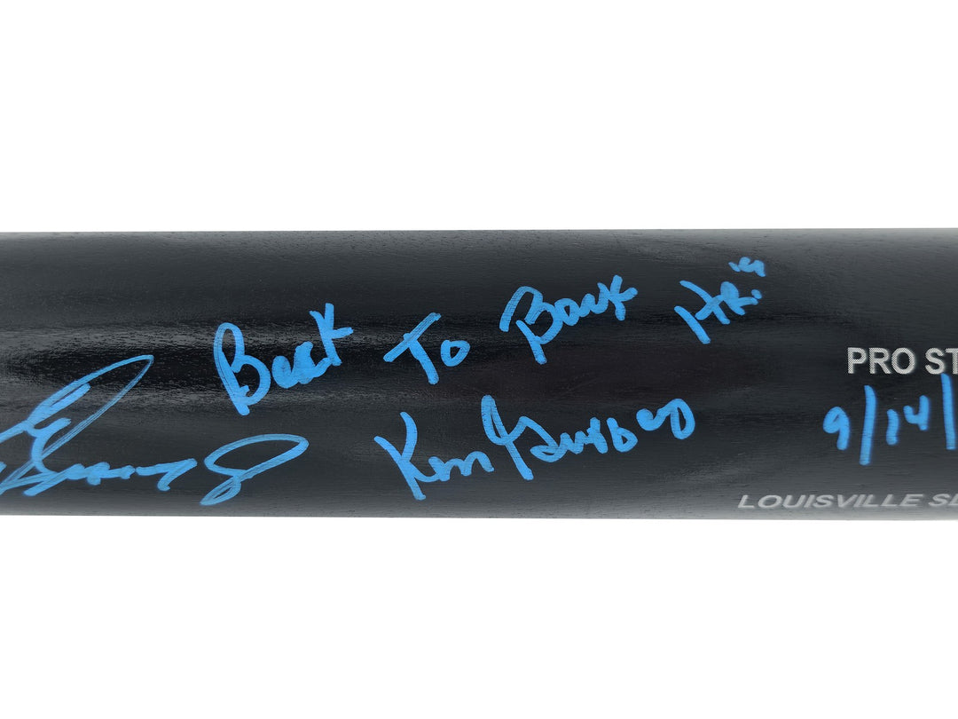 Ken Griffey Jr. & Sr Auto Black L Slugger Pro Stock Bat Mariners Back To Back HR