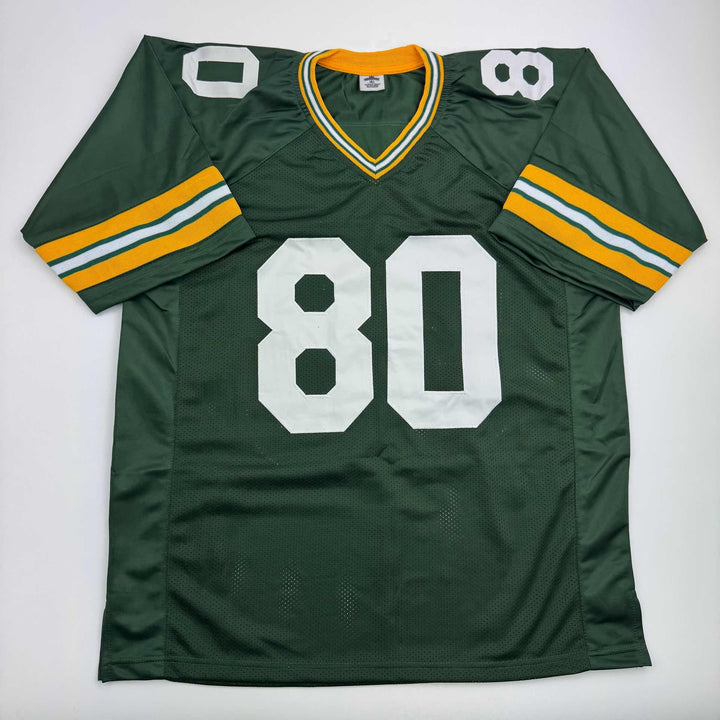 Autographed/Signed Donald Driver Green Bay Green Football Jersey JSA COA