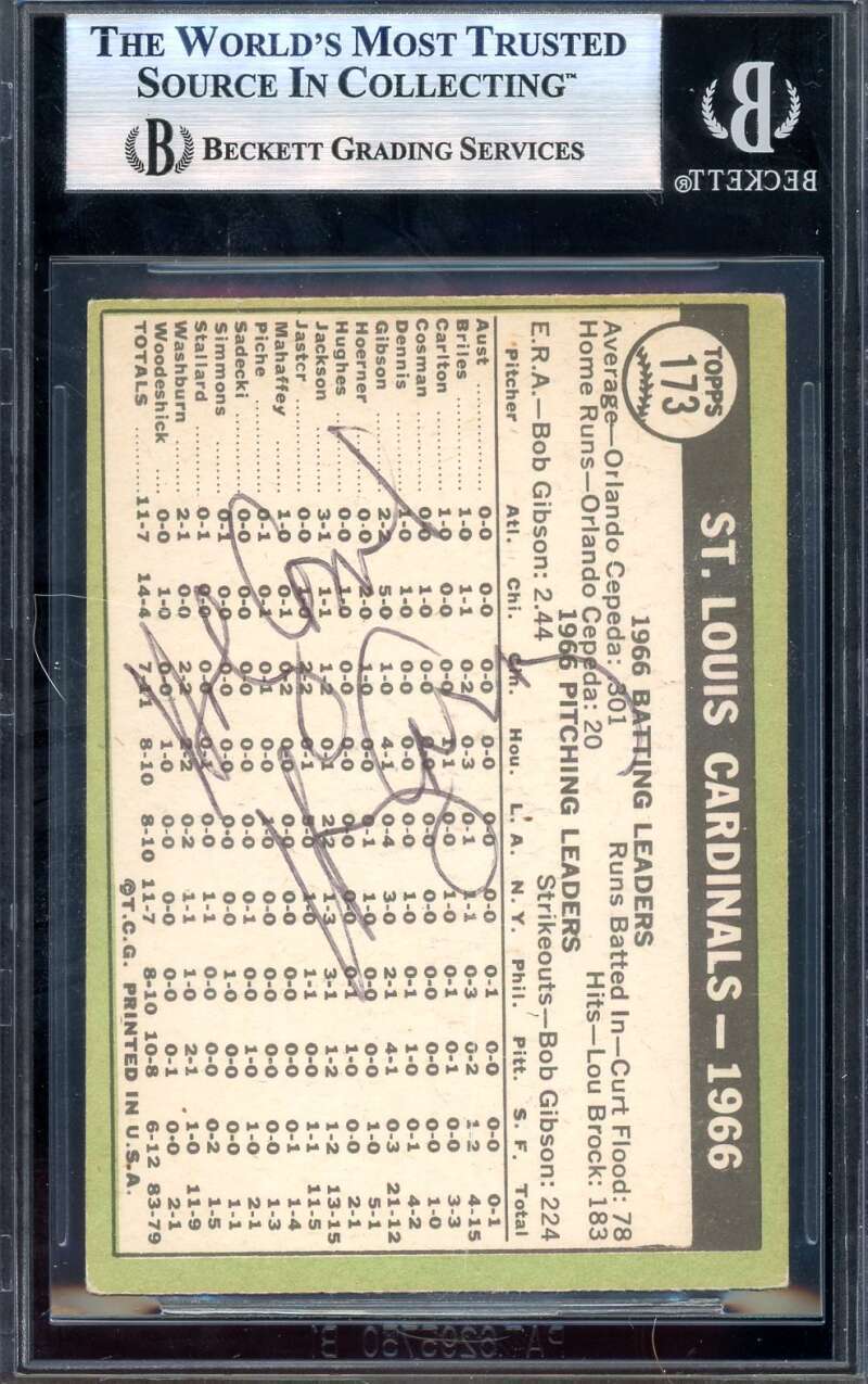 Tim McCarver Harry Caray Beckett BAS Signed 1967 Topps Team Autograph