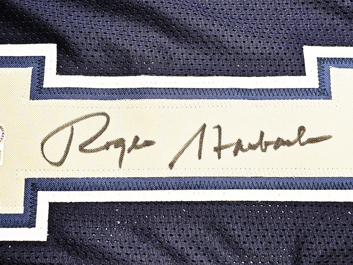 Dallas Cowboys Roger Staubach Signed Navy Blue Jersey Beckett Wit