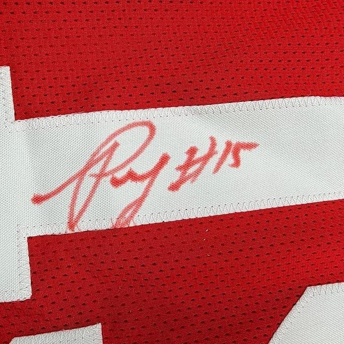 Framed Autographed Pierre Garcon 35x39 San Francisco Red Football Jersey BAS COA