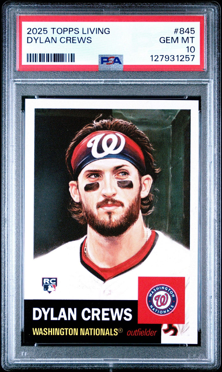 Graded 2025 Topps Living Dylan Crews #845 Rookie RC Baseball Card PSA 10 Mint