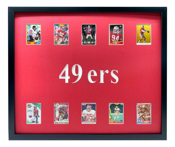 San Francisco 49ers Framed 10 Football Card Collage Lot Montana Rice Young Craig