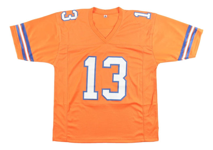 Pat Bryant Denver Signed Orange Football Jersey JSA QR Hologram