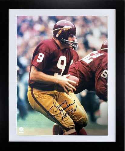 Sonny Jurgensen signed Washington NFL 16x20 Photo w/ HOF  '83 Framed -COA/Ticket