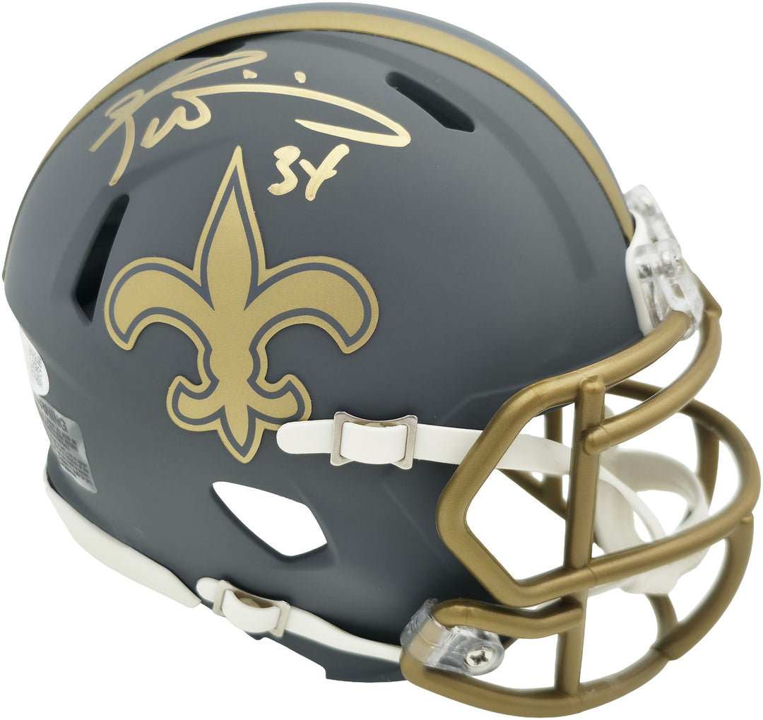 Ricky Williams Signed New Orleans Saints Slate Gray Speed Mini Helmet JSA