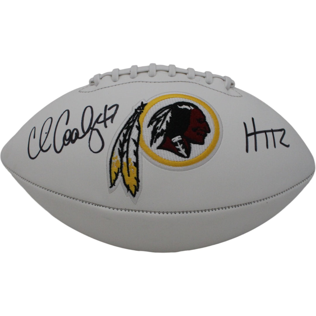 Chris Cooley Autographed Washington Redskins Logo Football HTTR Beckett 48022