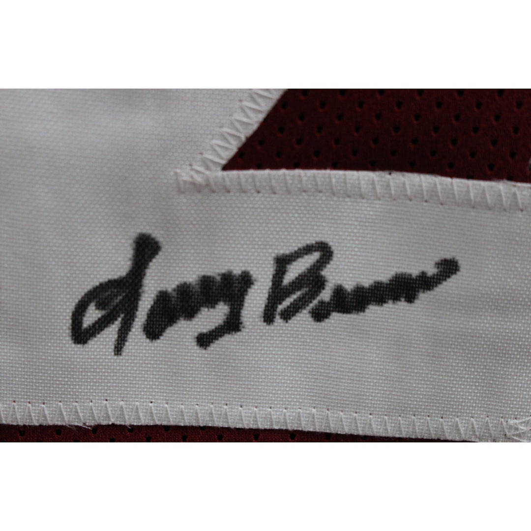 Larry Brown Autographed/Signed Pro Style Sz XL Red Jersey Beckett Witness 48039