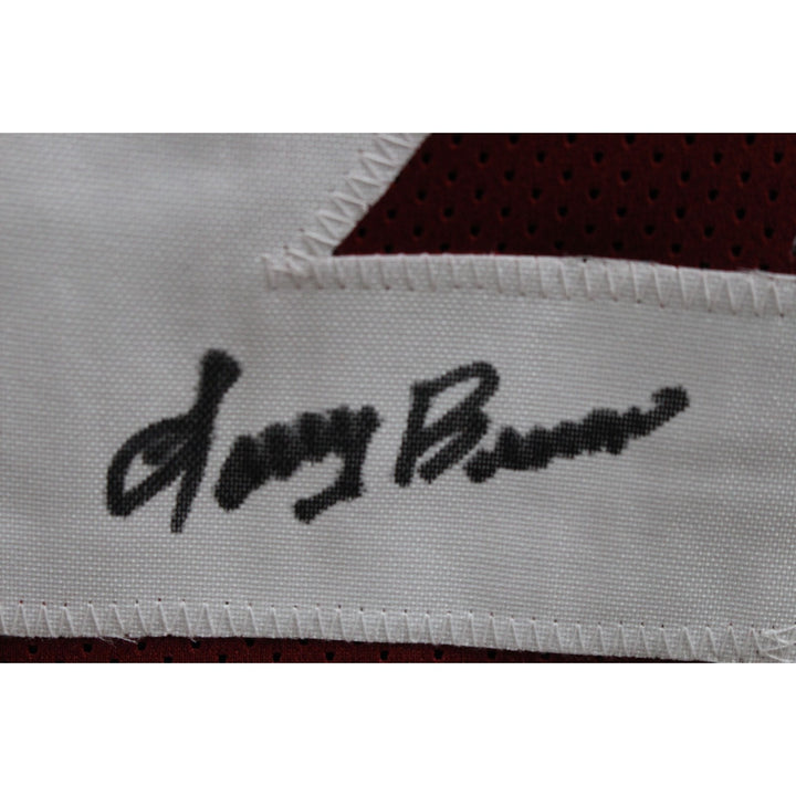 Larry Brown Autographed/Signed Pro Style Sz XL Red Jersey Beckett Witness 48039