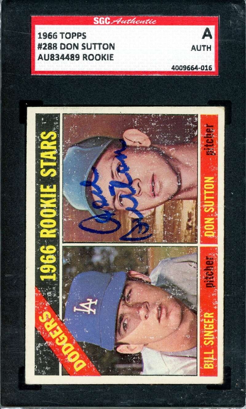 Don Sutton SGC Coa Signed 1966 Topps Rookie Autograph