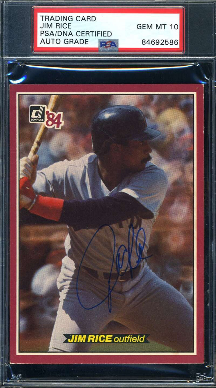 Jim Rice PSA DNA Gem Mint 10 Signed 1984 Donruss Action All Stars Autograph