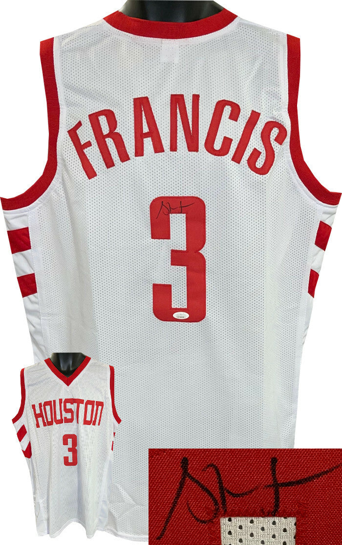 Steve Francis signed Houston White Custom Stitched Pro Basketball Jersey XL- JSA