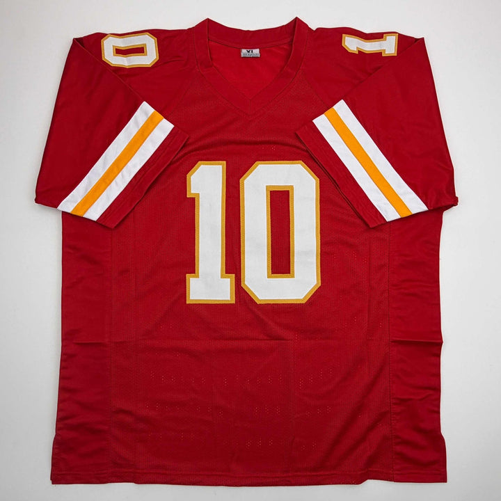 Autographed/Signed TYREEK HILL Kansas City Red Football Jersey JSA COA Auto