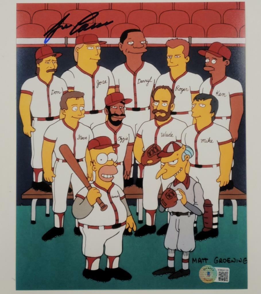 Jose Canseco signed Simpsons Team 8x10 Photo (A) autograph ~ BAS Beckett Witness
