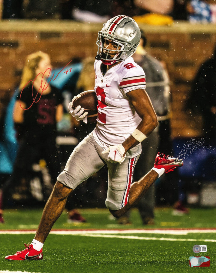 Chris Olave Signed 16x20 Photo Ohio State Buckeyes Beckett BAS Witness