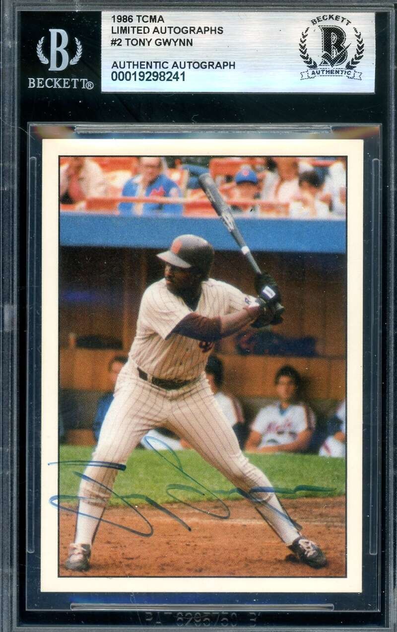 Tony Gwynn Beckett BAS Signed 1986 TCMA Limited Autograph