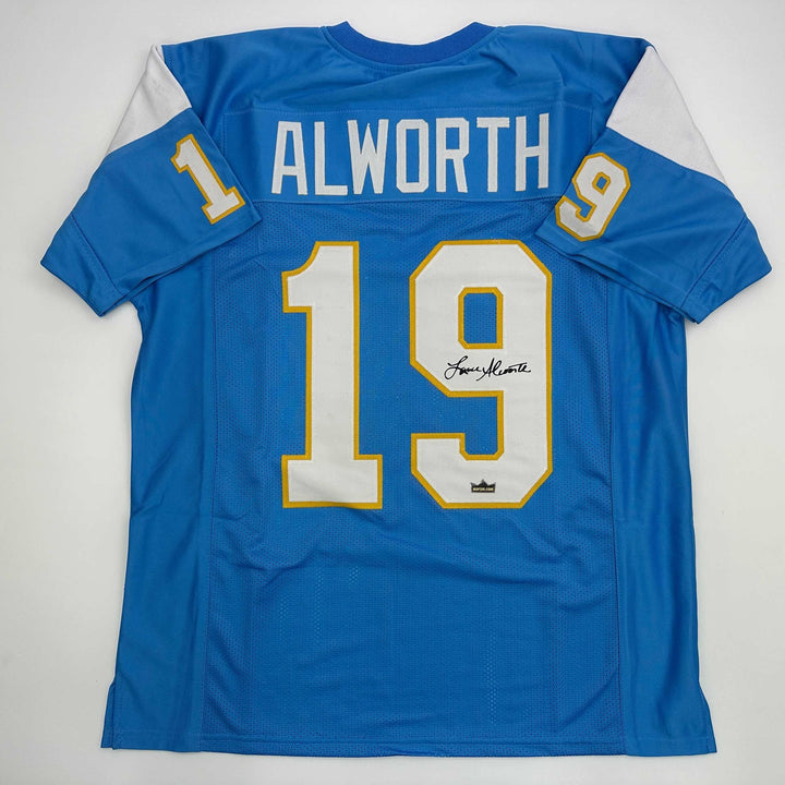 Facsimile Autographed Lance Alworth San Diego Powder Blue Reprint Jersey XL