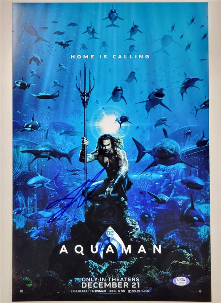 Jason Momoa signed Aquaman 12x18 photo poster autograph PSA sticker only