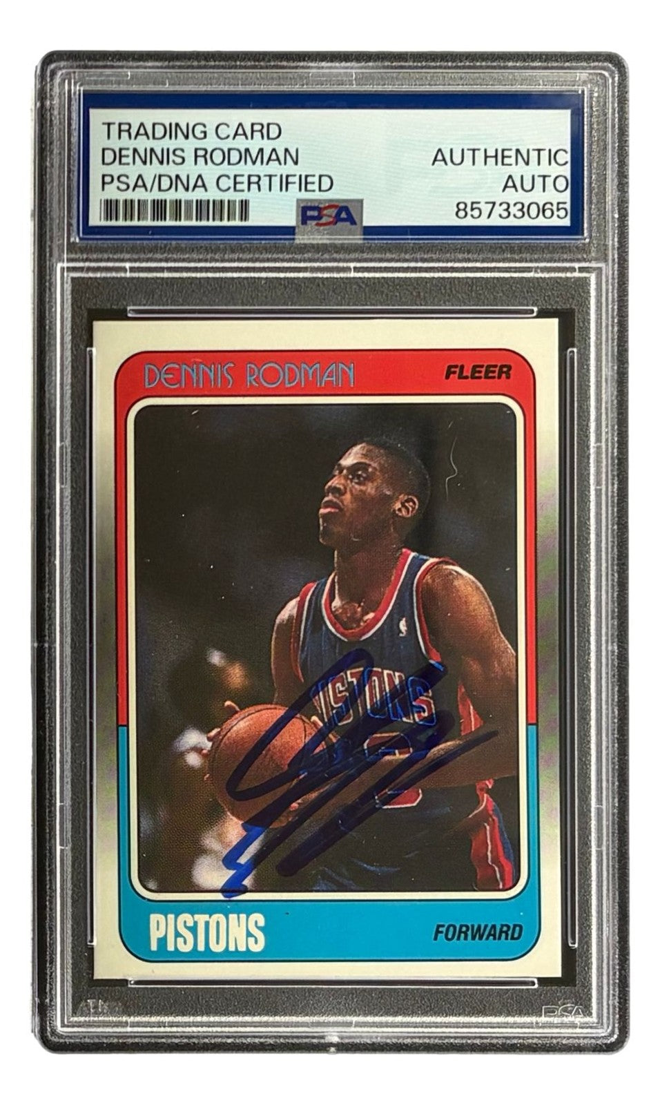 Dennis Rodman Signed 1988 Fleer #43 Pistons Rookie Card PSA/DNA