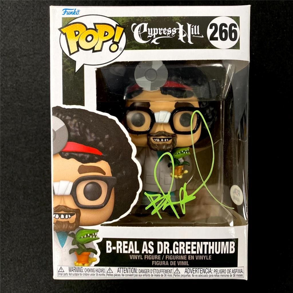 B-Real signed Cypress Hill Dr. Greenthumb Funko Pop! 266 figure autograph PSA