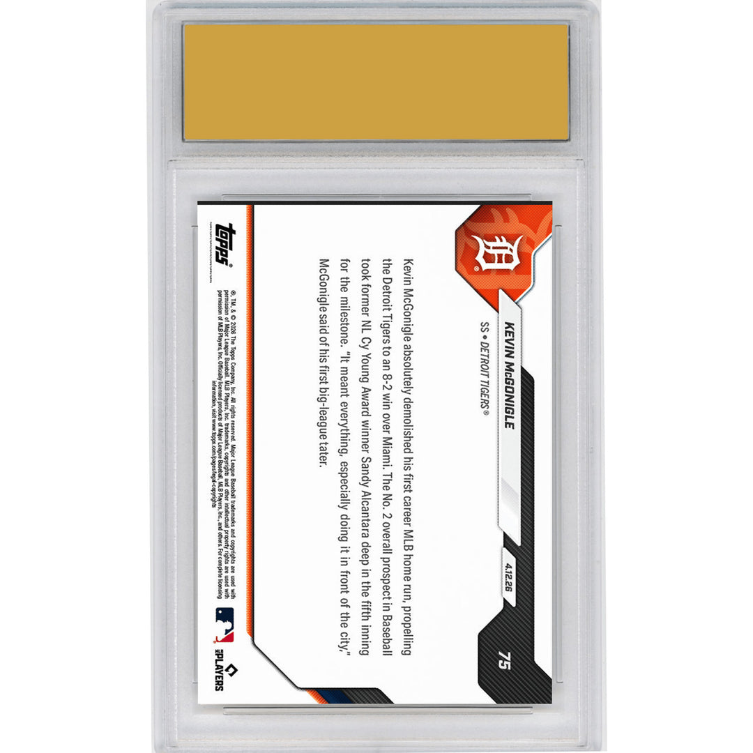 Graded 2026 Topps Now Kevin McGonigle #75 Rookie RC Baseball Card HOFSM 10