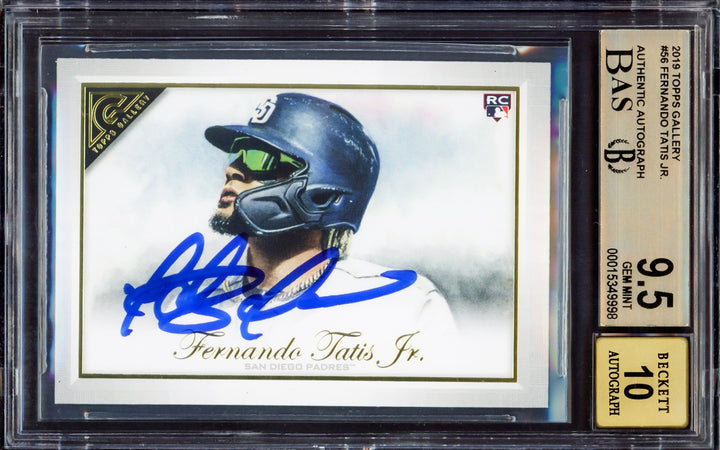 Fernando Tatis Jr Auto Signed 2019 Topps Gallery RC 56 BGS 9.5 Sig 10 Beckett