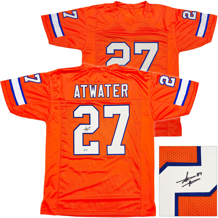 Denver Broncos Steve Atwater Signed Orange Jersey Beckett Witness