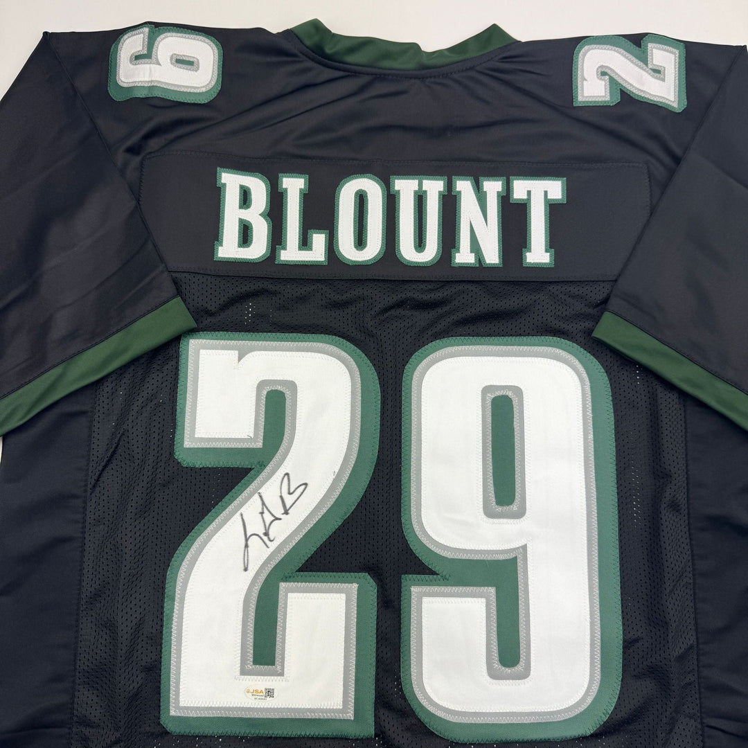 Autographed/Signed LeGarrette Blount Philadelphia Black Football Jersey JSA COA