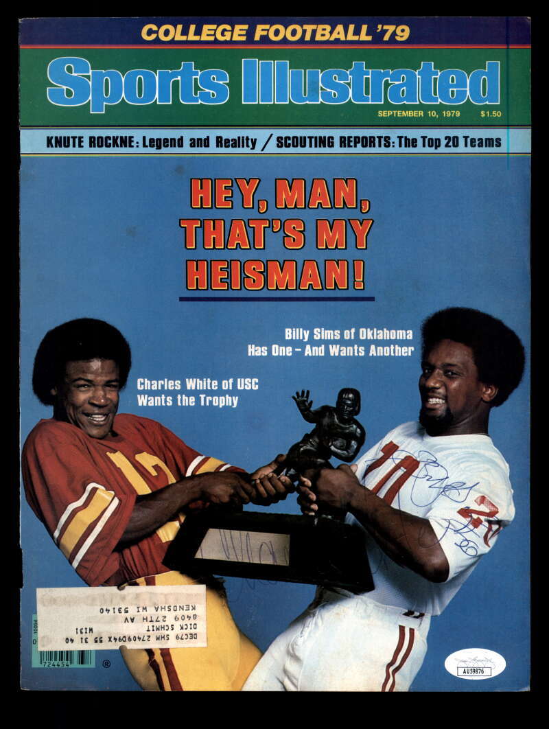 Charles White Billy Sims JSA Autograph Vintage Signed 1979 SI Cover