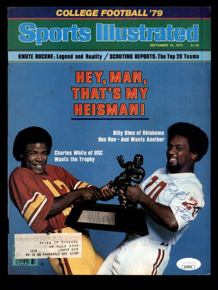 Charles White Billy Sims JSA Autograph Vintage Signed 1979 SI Cover