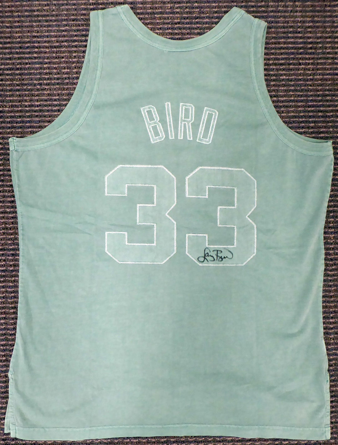 Celtics Larry Bird Auto Green Mitchell Ness WashedOut Swingman Jersey XL Beckett
