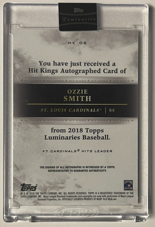 Ozzie Smith signed 2018 Topps Luminaries Hit Kings On Card Auto #HK-OS-  15/15