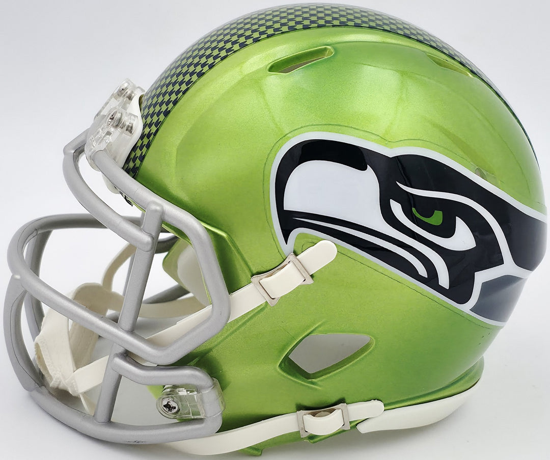 Ernest Jones IV Signed Seattle Seahawks Flash Green Speed Mini Helmet MCS Holo